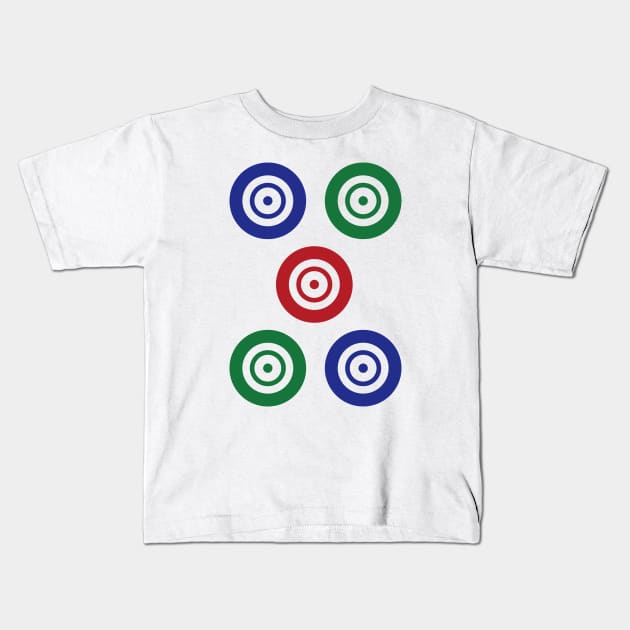 Five Circle Wheel Dot Wu Tong 筒 Tile. It's Mahjong Time! Kids T-Shirt by Teeworthy Designs